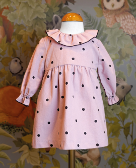 Vestido Infantil Niña - Rosa Mota Negra