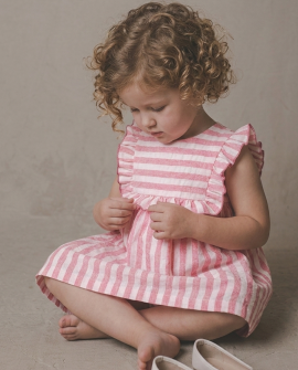 copy of Vestido Infantil Denim Bordado