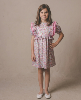 Vestido Niña - Flores Volantes
