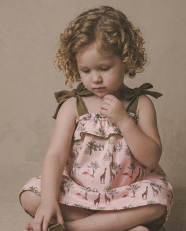 copy of Vestido Infantil Denim Bordado