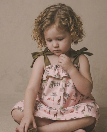 copy of Vestido Infantil Denim Bordado