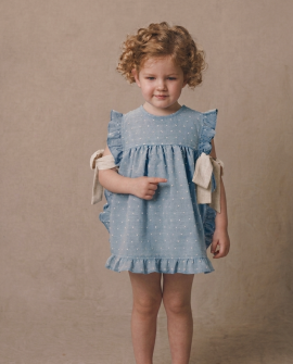 copy of Vestido Infantil Denim Bordado