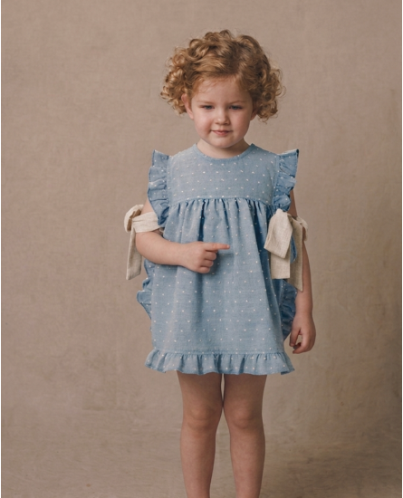 copy of Vestido Infantil Denim Bordado