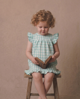 copy of Vestido Infantil Denim Bordado